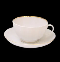 New Compagnie & Co White Teacup and saucer